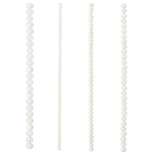 12 Pack: Clear Faceted Glass Rondelle Beads by Bead Landing™